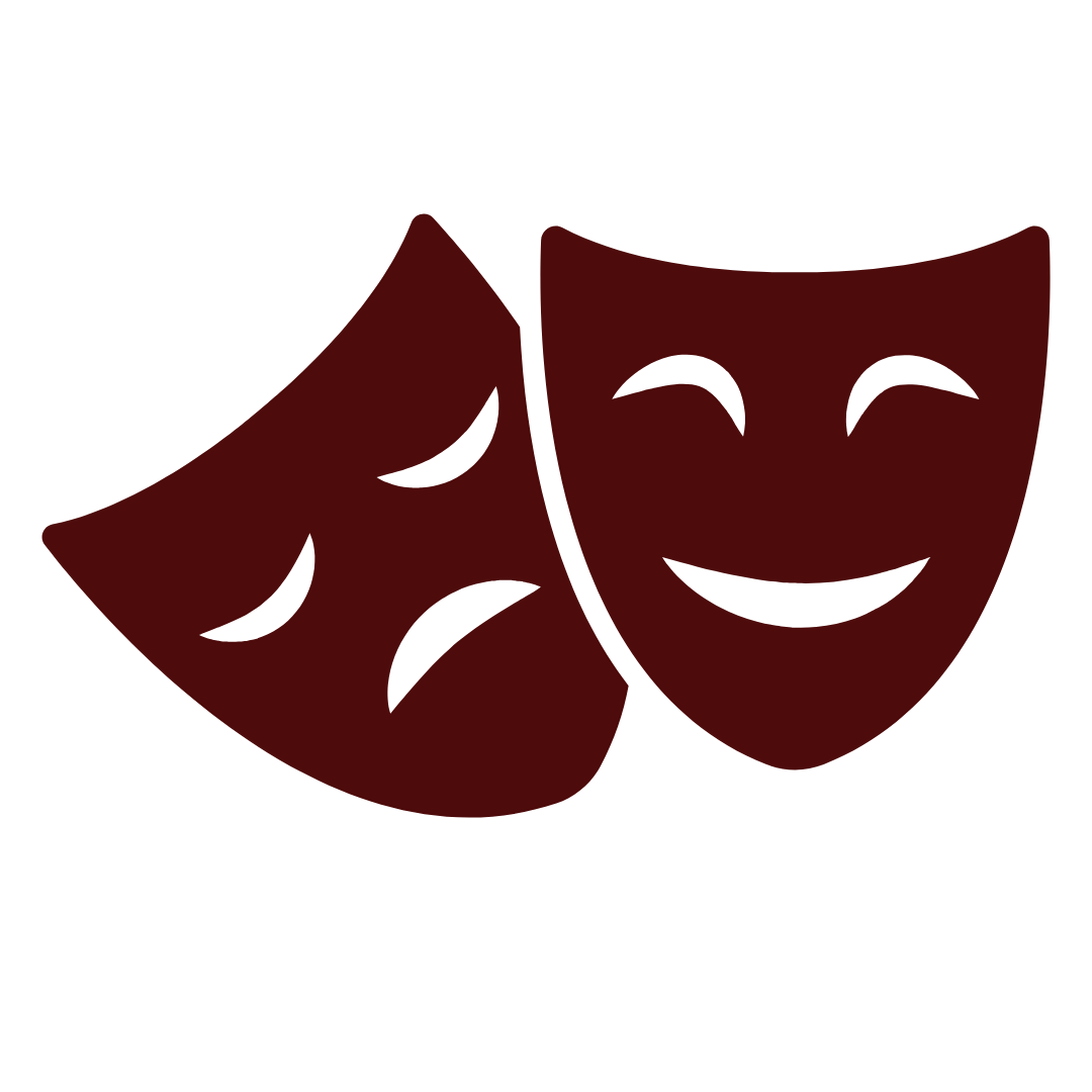 Grafik 2 roter Theatermasken